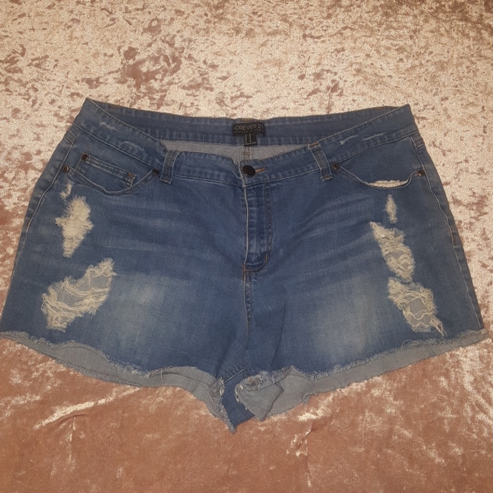 Forever21 Destructed Denim Shorts